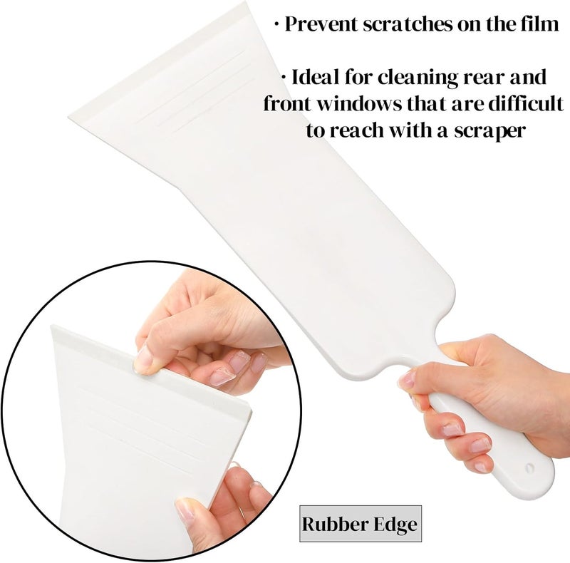 ZAVOOS 3 Pieces Window Tint Tools, Long Handle Auto Bulldozer Squeegee Scrubber Paddle Squeegee Kit, Flat Glass Scraper Cleaning Tool for Car Front Windows Rear Glass - Image 3
